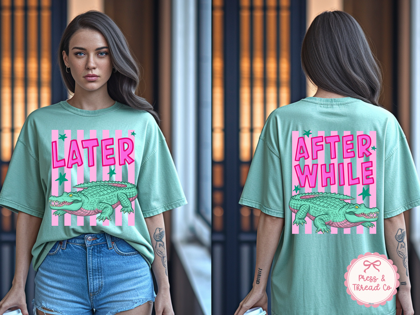 Later Alligator Shirt, After While Crocodile Tee, Funny Southern Shirt, Comfort Colors Tee, Front and Back Graphic Shirt